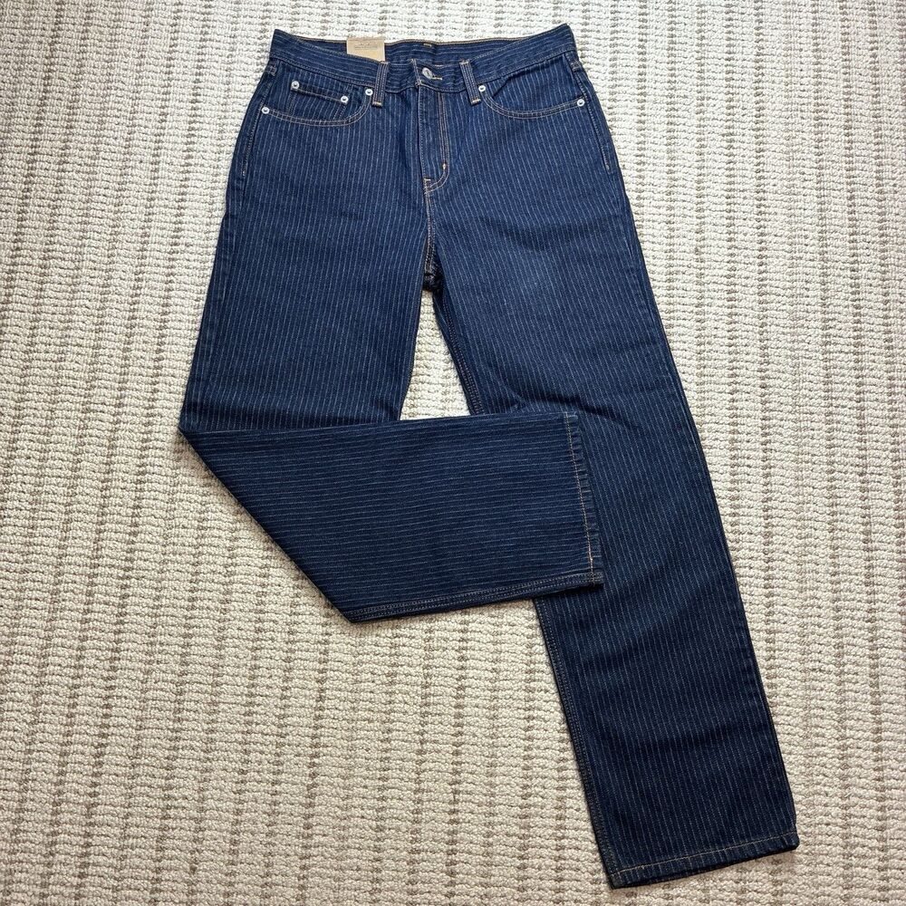 NWT Levis Jeans Womens 29x30 Blue Denim Striped Low Pro Mid Rise Cowboy